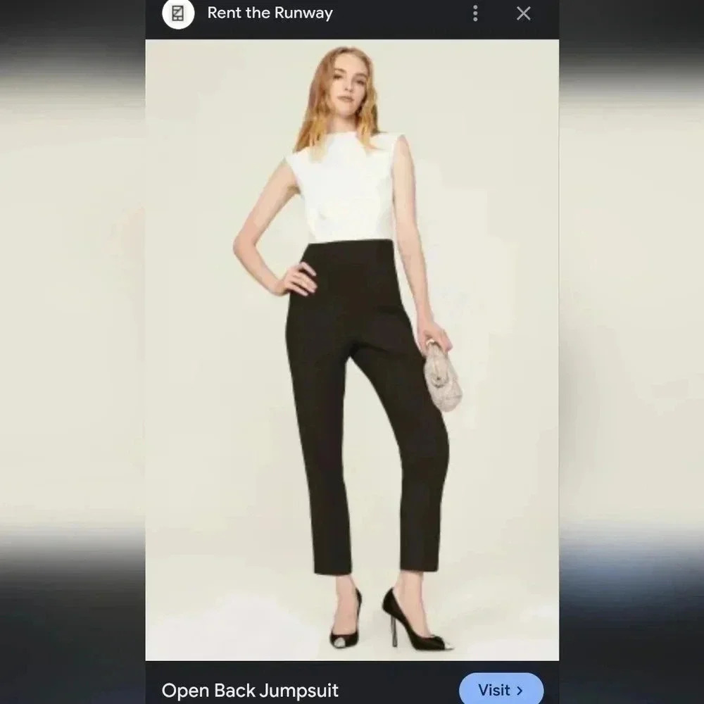 Hutch Open Back White & Black Jumpsuit Size 2